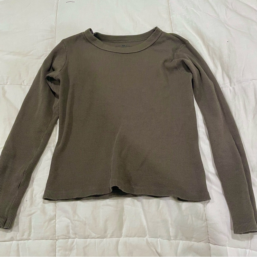 brandy melville thermal green top